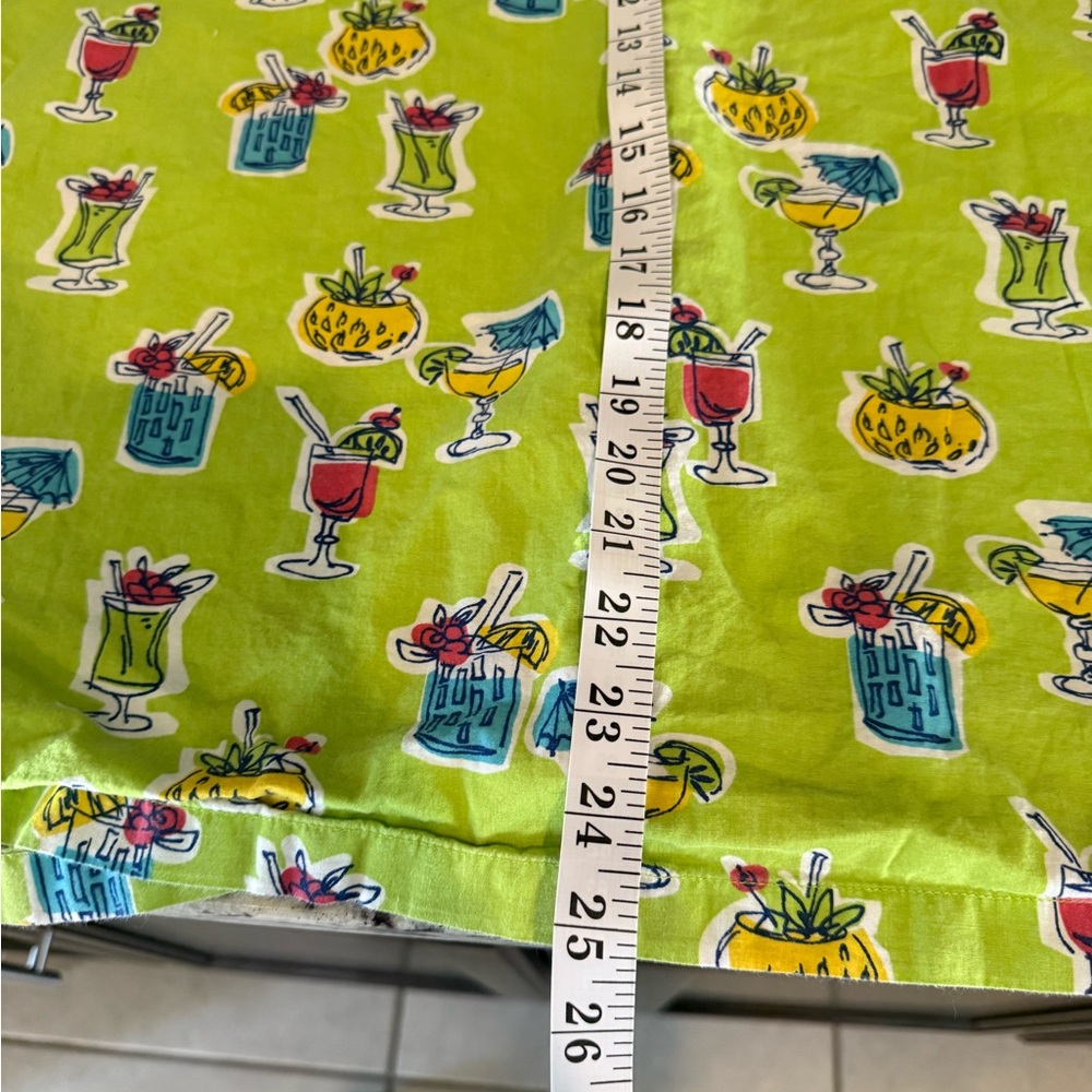 The Company Store 100% Cotton Lime Green Tropical Print Pajamas - Picture 8 of 12